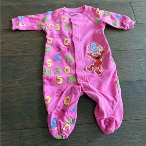 Sesame Street Vintage 2010 Elmo Pyjamas One Piece. Size One Month